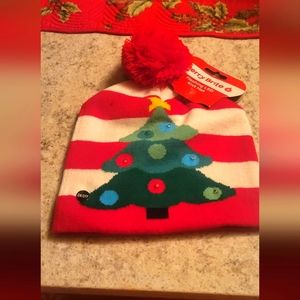 Merry Brite LED Flashing Light Beanie Hat